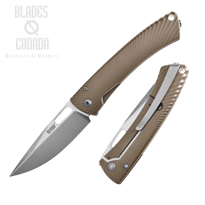 Lion Steel TS1BM Framelock Folding Knife, M390, Titanium Matte Bronze